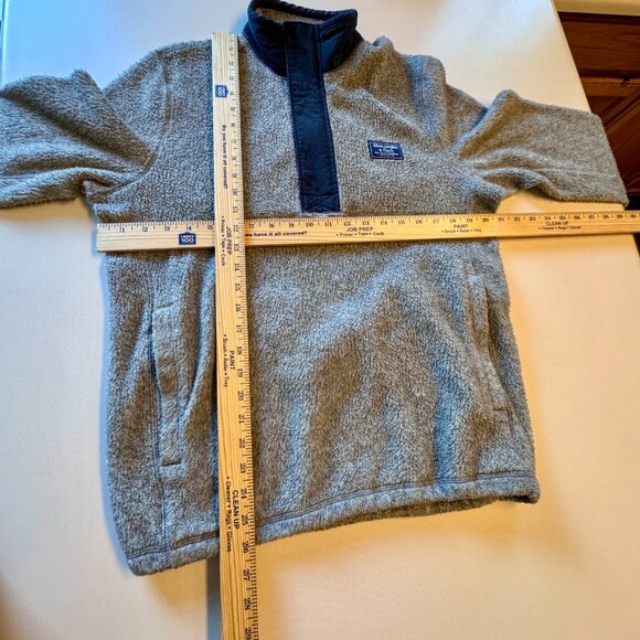 VTG Abercrombie and Fitch Quarter Zip Fleece Pullover Small Gray Navy Late 90s - Picture 6 of 10